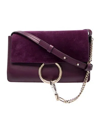 Pre-owned Chloé Leather Small Faye Shoulder Bag Small In Purple