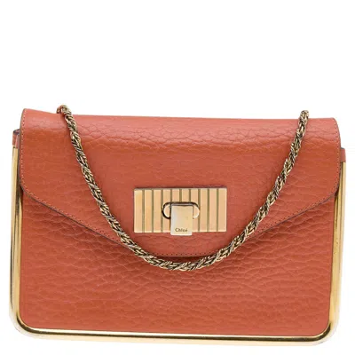 Chloé Leather Small Sally Shoulder Bag In Orange