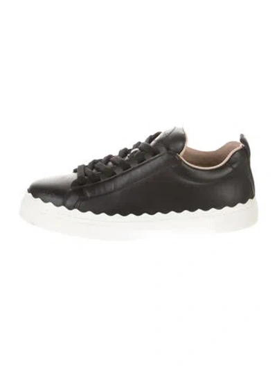 Pre-owned Chloé Leather Sneakers In Black