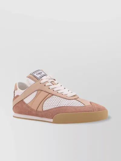 CHLOÉ LEATHER SNEAKERS FEATURING MESH INSERTS
