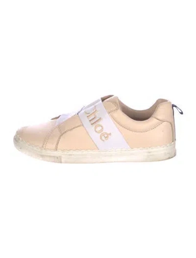 Pre-owned Chloé Leather Sneakers In Neutral