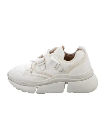 Pre-owned Chloé Leather Sneakers In White