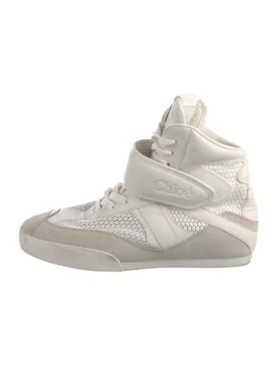 Pre-owned Chloé Leather Sneakers In White