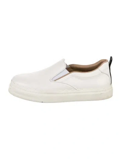 Pre-owned Chloé Leather Sneakers In White