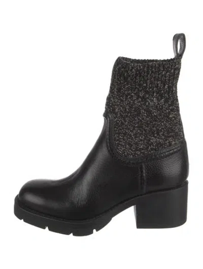 Pre-owned Chloé Leather Sock Boots In Black