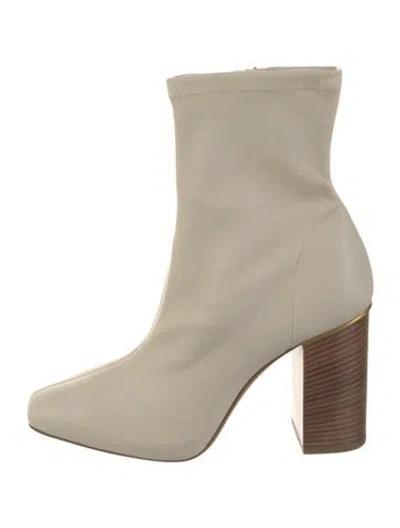 Pre-owned Chloé Leather Sock Boots In Neutral