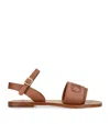Chloé Logo-embroidered Sandals In Brown
