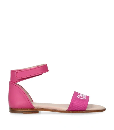 Chloé Leather Stellar Sandals In Pink