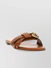 Chloé Leather Straps Flat Sole Open Toe Slides