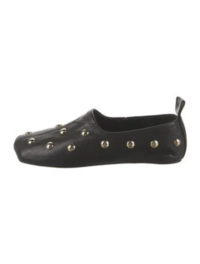 Pre-owned Chloé Leather Studded Accents Ballet Flats In Black