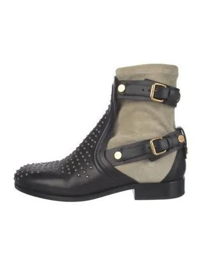 Pre-owned Chloé Leather Studded Accents Boots In Multi