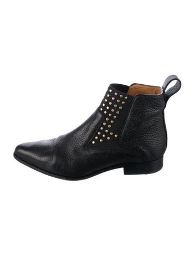 Pre-owned Chloé Leather Studded Accents Chelsea Boots In Black