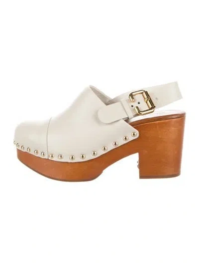 Pre-owned Chloé Leather Studded Accents Pumps In Neutrals