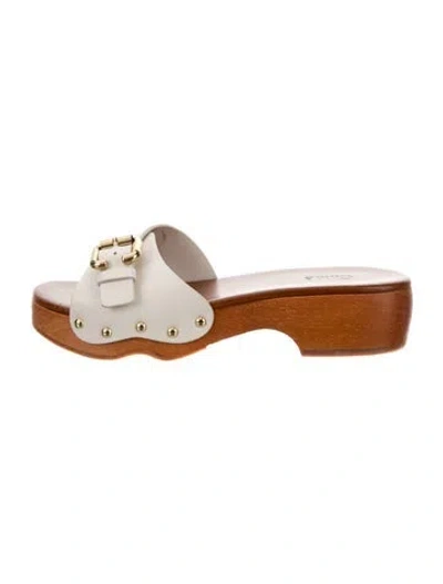 Pre-owned Chloé Leather Studded Accents Slides In Brown