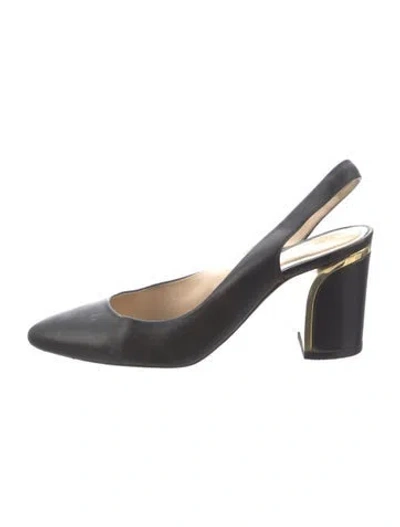 Pre-owned Chloé Leather Studded Accents Slingback Pumps In Multi