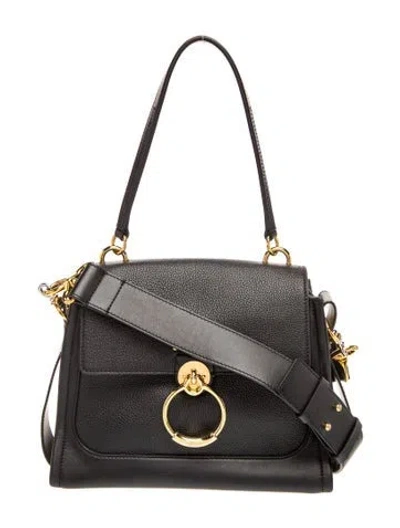 Pre-owned Chloé Leather Tess Day Bag Mini In Black
