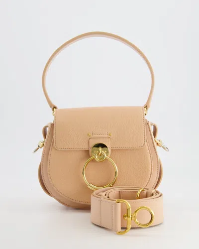 Chloé Leather Tess Shoulder Bag With Gold Hardware Rrp £1,790 In Beige