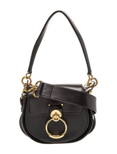 Pre-owned Chloé Leather Tess Small In Black