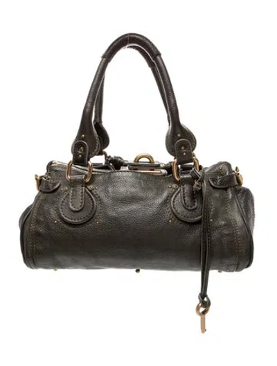Pre-owned Chloé Leather Top Handle Bag In Black