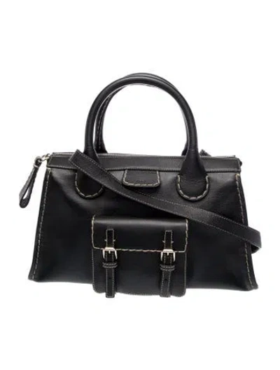 Pre-owned Chloé Leather Top Handle Bag In Black