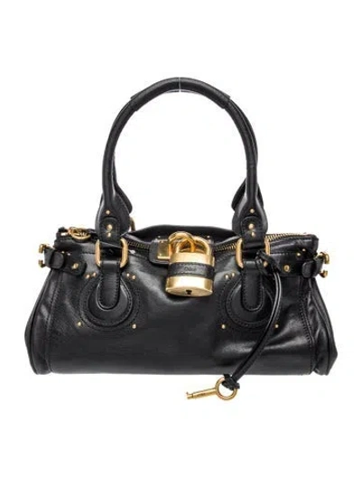 Pre-owned Chloé Leather Top Handle Bag In Black