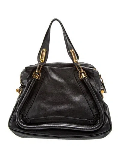 Pre-owned Chloé Leather Top Handle Bag In Black