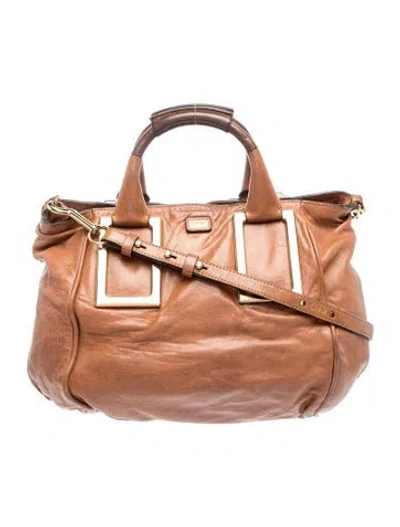 Pre-owned Chloé Leather Top Handle Bag In Brown