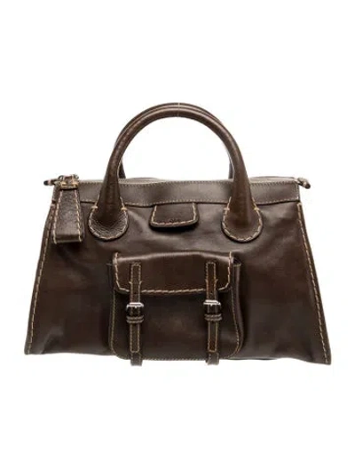 Pre-owned Chloé Leather Top Handle Bag In Brown