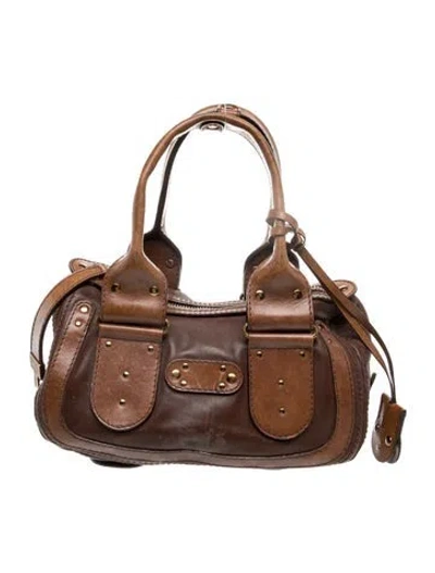 Pre-owned Chloé Leather Top Handle Bag In Brown