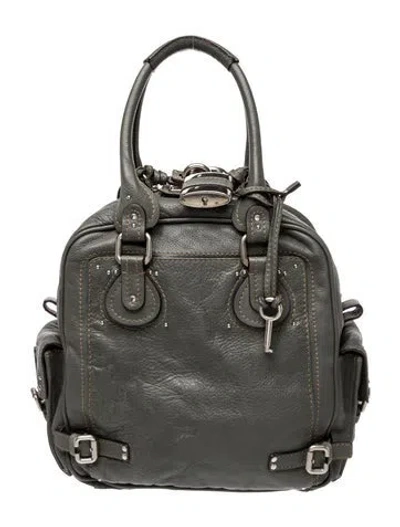 Pre-owned Chloé Leather Top Handle Bag In Gray