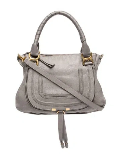Pre-owned Chloé Leather Top Handle Bag In Gray