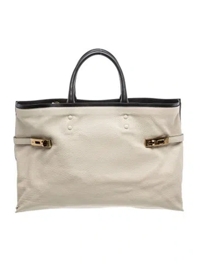 Pre-owned Chloé Leather Top Handle Bag In Neutral