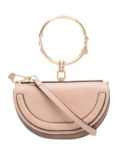 Pre-owned Chloé Leather Top Handle Bag In Neutral