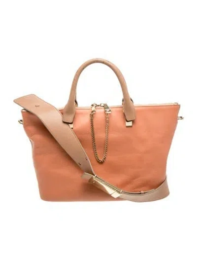 Pre-owned Chloé Leather Top Handle Bag In Neutral