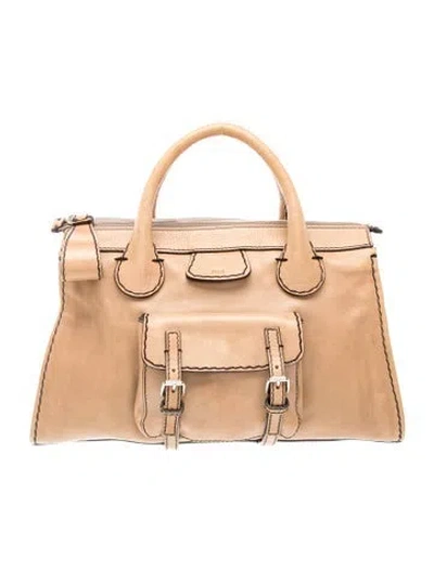 Pre-owned Chloé Leather Top Handle Bag In Neutral