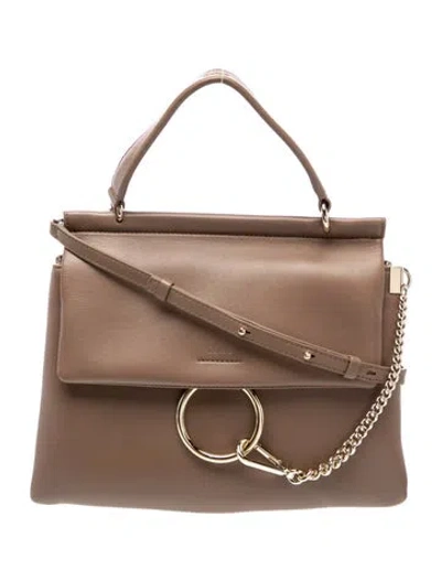 Pre-owned Chloé Leather Top Handle Bag In Neutral
