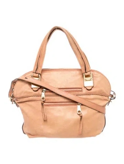 Pre-owned Chloé Leather Top Handle Bag In Neutral