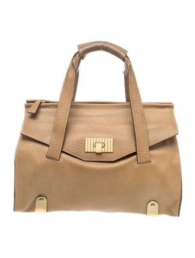 Pre-owned Chloé Leather Top Handle Bag In Neutral