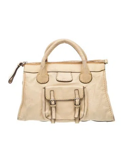 Pre-owned Chloé Leather Top Handle Bag In Neutral