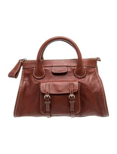 Pre-owned Chloé Leather Top Handle Bag In Red
