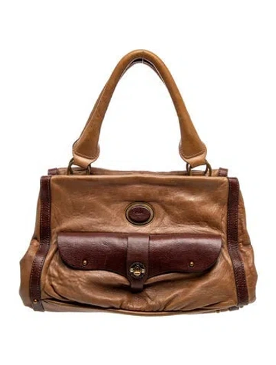 Pre-owned Chloé Leather Top Handle Bag In Silver