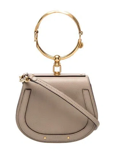 Pre-owned Chloé Leather Top Handle Bag Small In Neutral