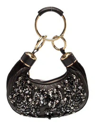 Pre-owned Chloé Leather Top Handle Bag Vintage In Black