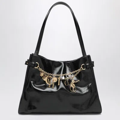Chloé Leather Tote Bag Adorned With Charms In Black