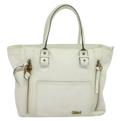Pre-owned Chloé Leather Tote Bag () In White
