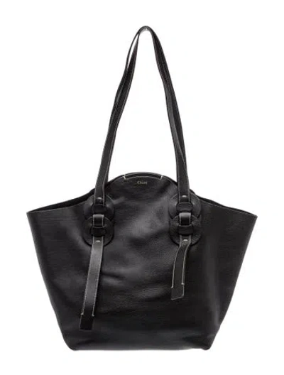 Pre-owned Chloé Leather Tote In Black