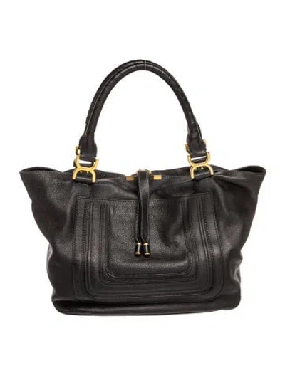 Pre-owned Chloé Leather Tote In Black