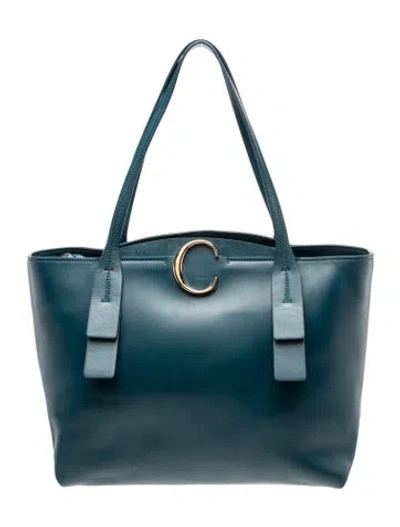 Pre-owned Chloé Leather Tote In Blue
