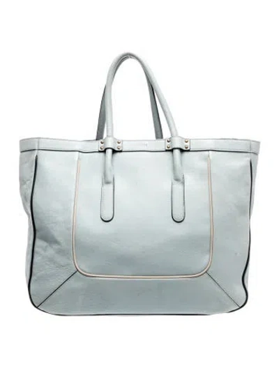 Pre-owned Chloé Leather Tote In Blue