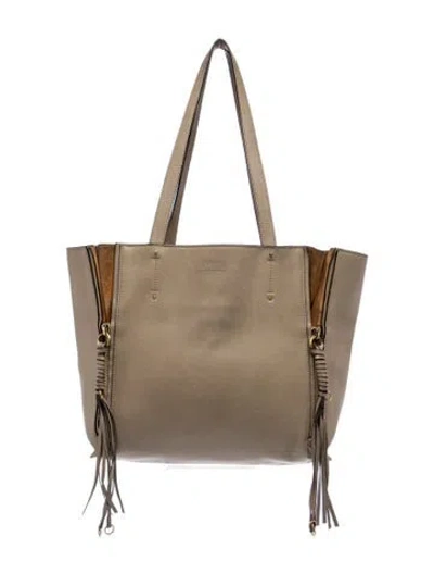 Pre-owned Chloé Leather Tote In Gray